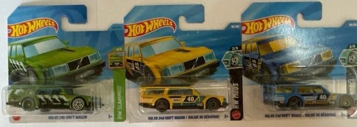 Hot Wheels Volvo 240 Drift Wagon Set - 3 stuks, Ophalen of Verzenden, Nieuw