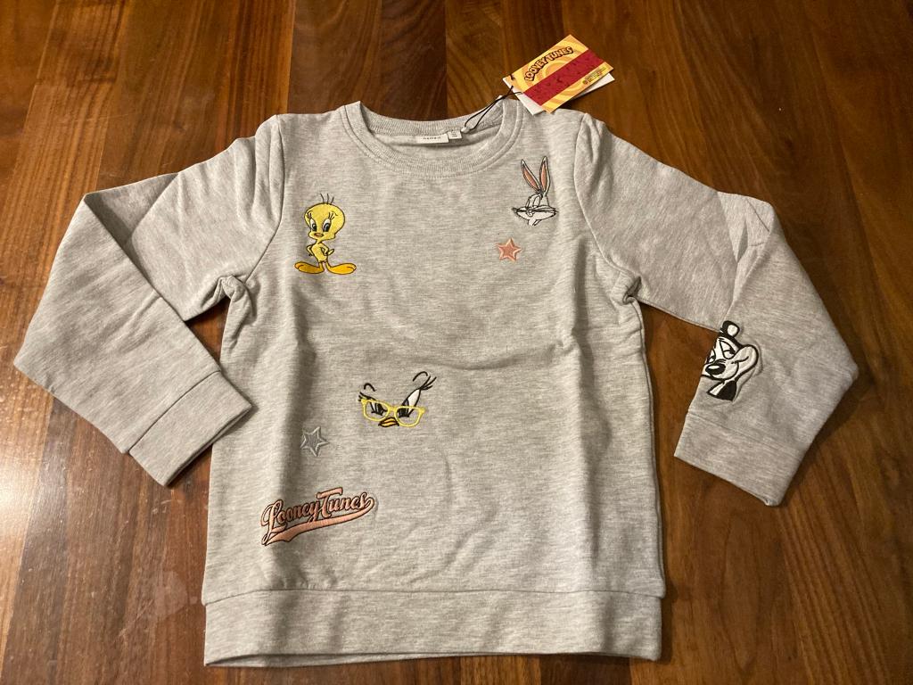 Name-it grijze sweater trui looney tunes maat 122-128 nieuw!, Meisje, Trui of Vest, Nieuw, Ophalen of Verzenden