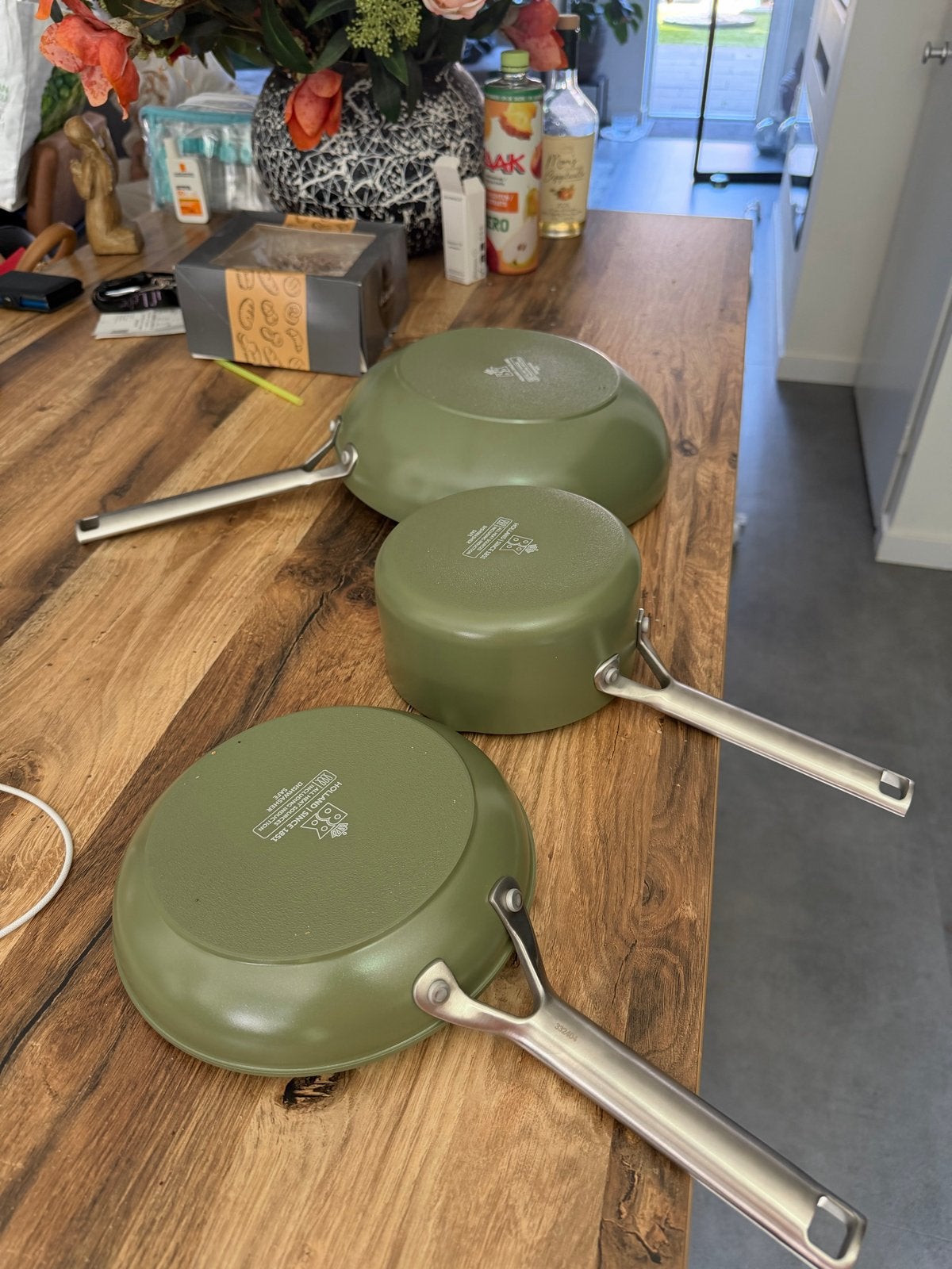 Nieuwe BK pannenset: steelpan, wokpan en koekenpan, Huis en Inrichting, Keuken | Potten en Pannen, Ophalen, BK, Nieuw, Pannenset