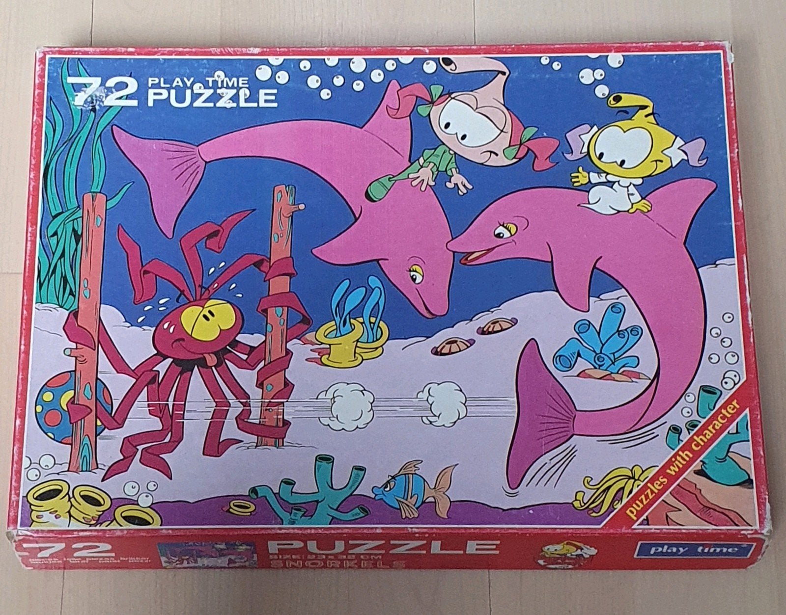 Vintage Play Time Puzzel 72 stukjes Snorkels onderwater, Ophalen of Verzenden, Minder dan 500 stukjes, Gebruikt, Legpuzzel