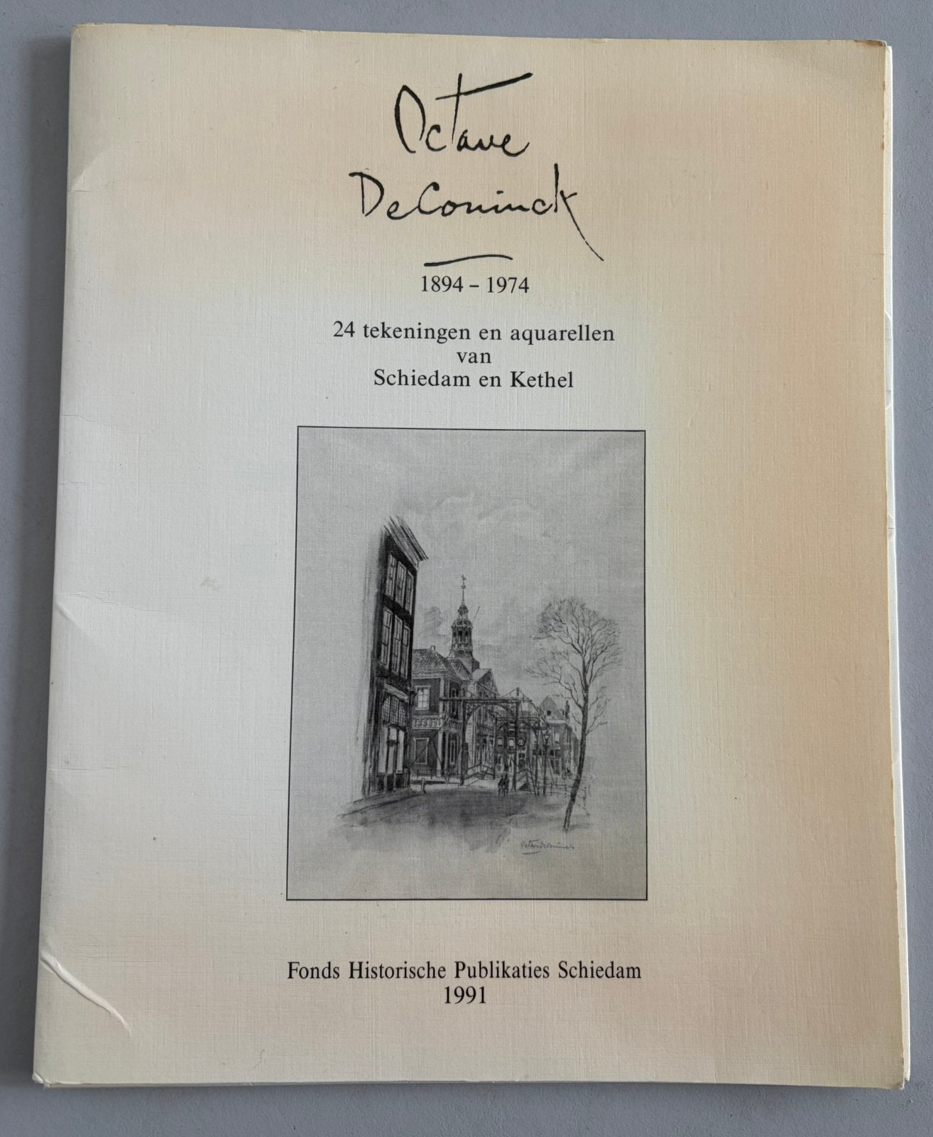 Schiedam, Octave de Koninck, map tekeningen en aquarellen, Ophalen of Verzenden, Genummerd