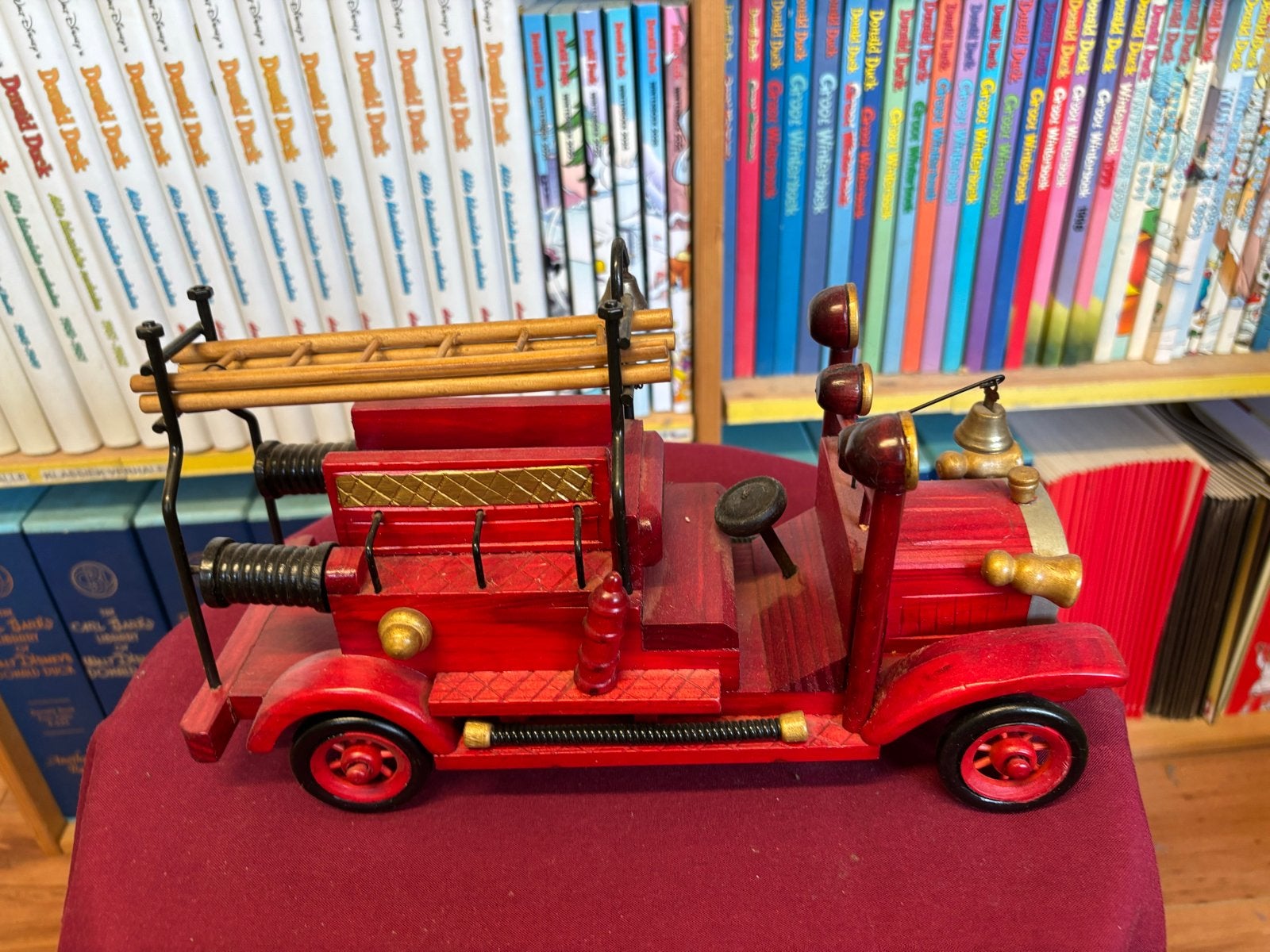 Vintage Houten Brandweerwagen Decoratie, Ophalen, Zo goed als nieuw