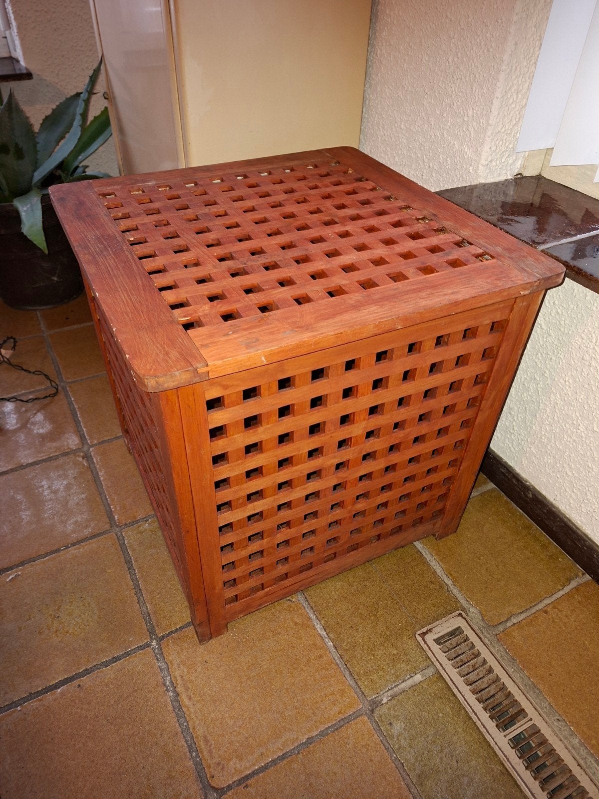 Teakhouten opbergkist/bijzettafel 50x50x50, Huis en Inrichting, Woonaccessoires | Kisten, Ophalen, Teakhout, 50 tot 100 cm, 50 tot 75 cm