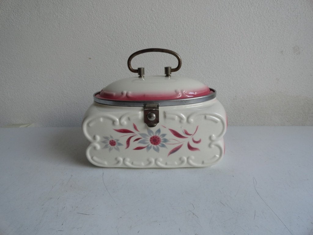 Koekjestrommel, koekjespot, porselein antiek Germany 1930, Antiek en Kunst, Ophalen of Verzenden