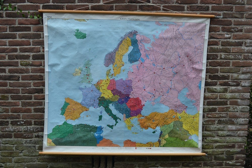Schoolkaart Europa BLOSSOM BROCANTE, Ophalen of Verzenden, Aardrijkskunde