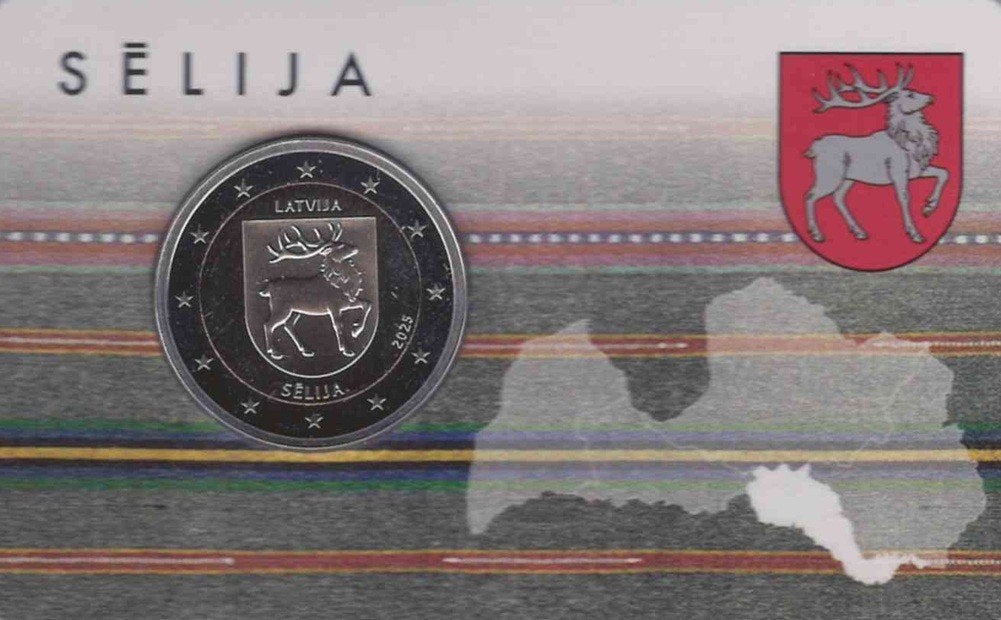 2 Euro Letland 2025 in BU Coincard - Regio Selija, Ophalen of Verzenden, Overige landen, 2 euro, Losse munt