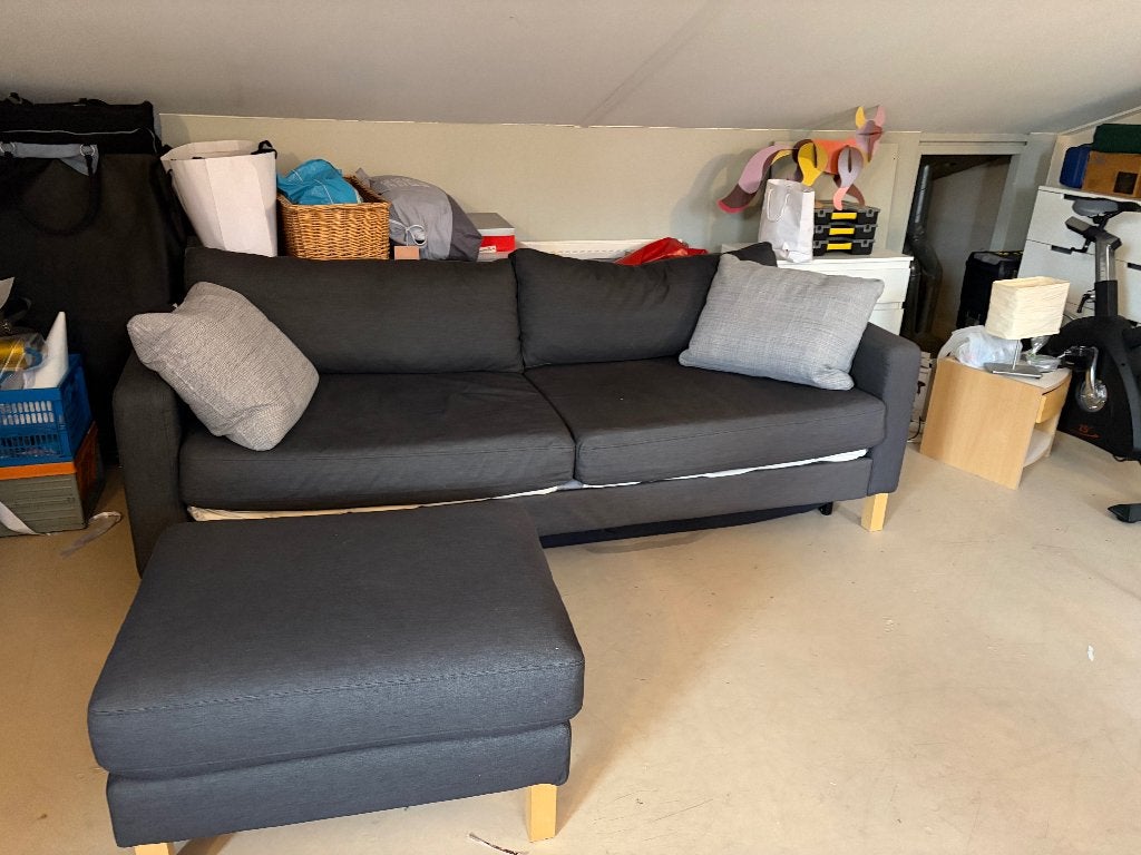 IKEA Karlstad slaapbank met hocker, Ophalen, Kunststof, Gebruikt, Driepersoons