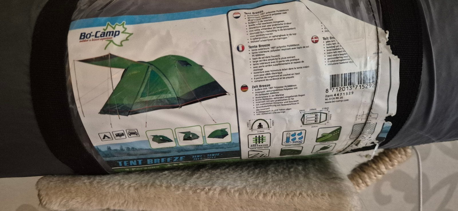 Bo-Camp Tent Breeze - 2-persoons koepeltent, Ophalen of Verzenden, Zo goed als nieuw, Tot en met 2