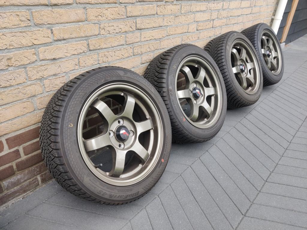 JR3 JDM 4x100 15 inch Yokohama, Auto-onderdelen, Ophalen, 15 inch, 185 mm, Band(en)