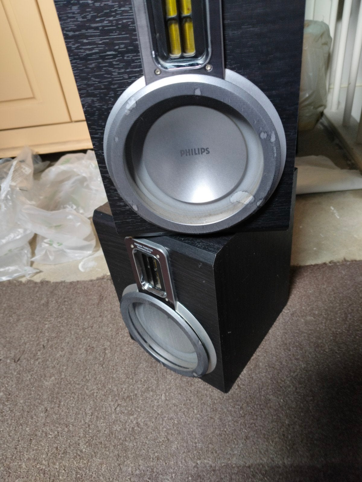 B&W central speaker 2 x Philips speakers, Ophalen, Minder dan 60 watt, Philips