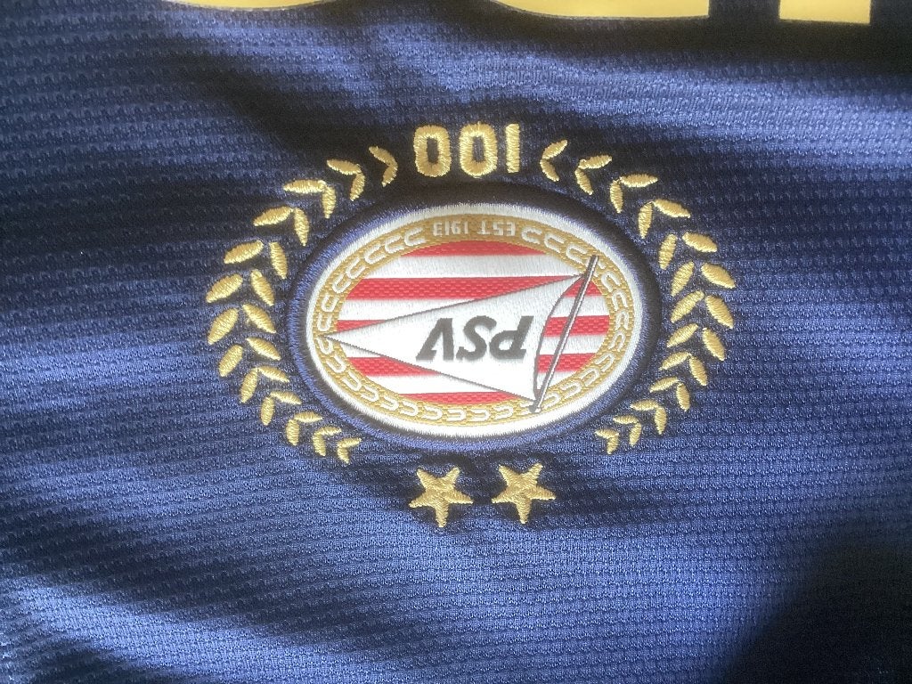 PSV jubileum t-shirt, 100 jaar, maat 170 cm,, Ophalen of Verzenden, Zo goed als nieuw, PSV, Shirt