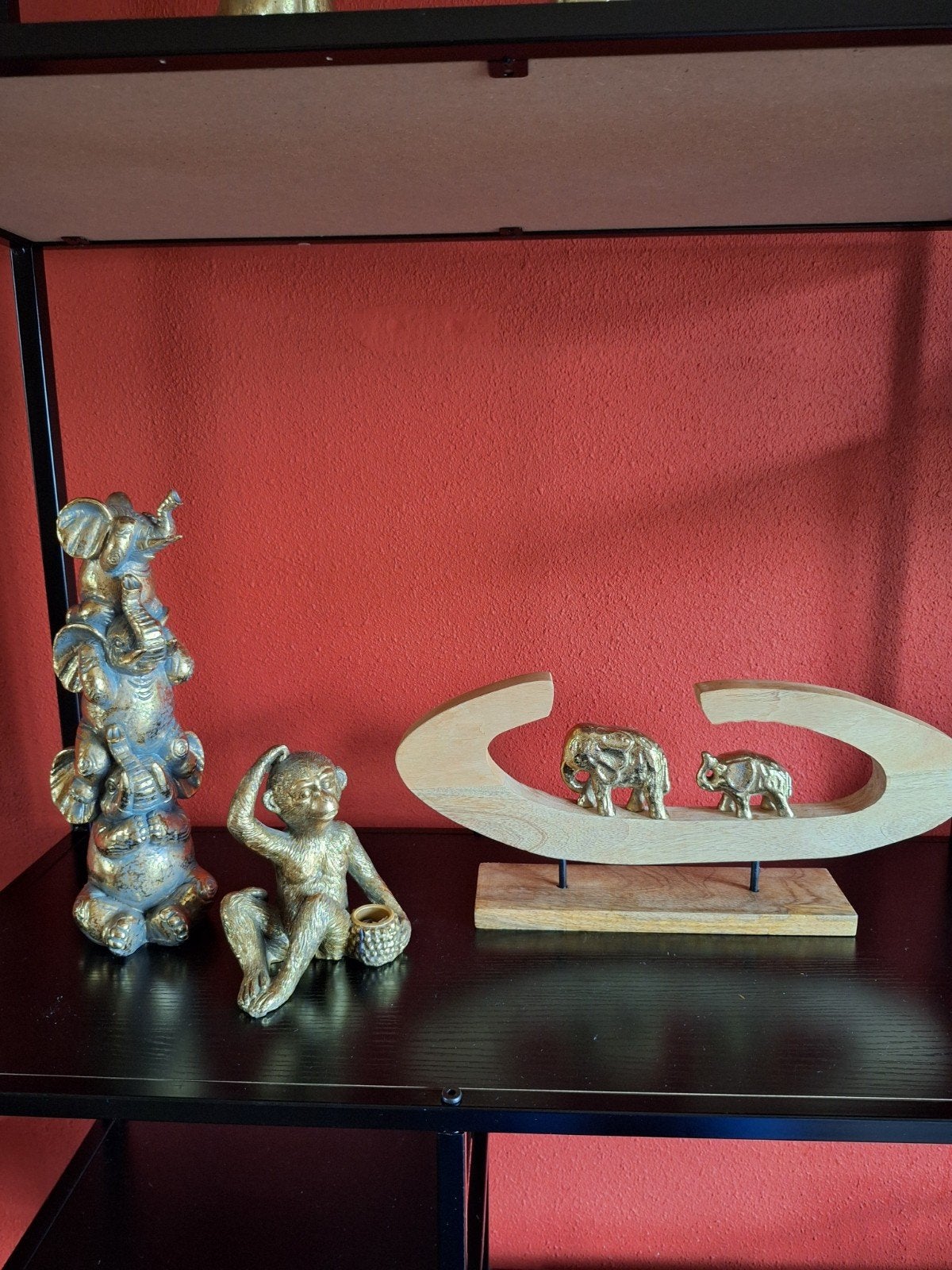 Decoratieve Beelden: Olifanten en Aap, Antiek en Kunst, Ophalen of Verzenden, Zoogdier, 20 - 50 cm, Beeld