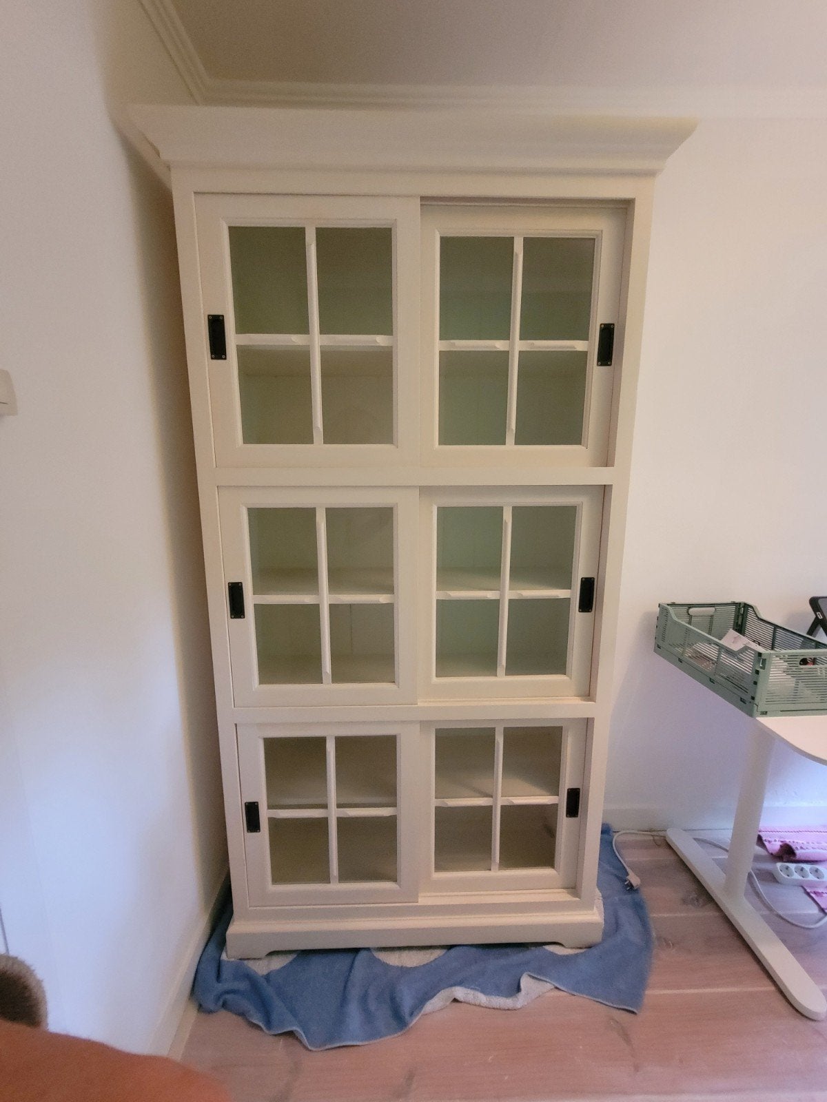 Vitrinekast met schuifdeuren, Ophalen, 100 tot 150 cm, Landelijk, 150 tot 200 cm