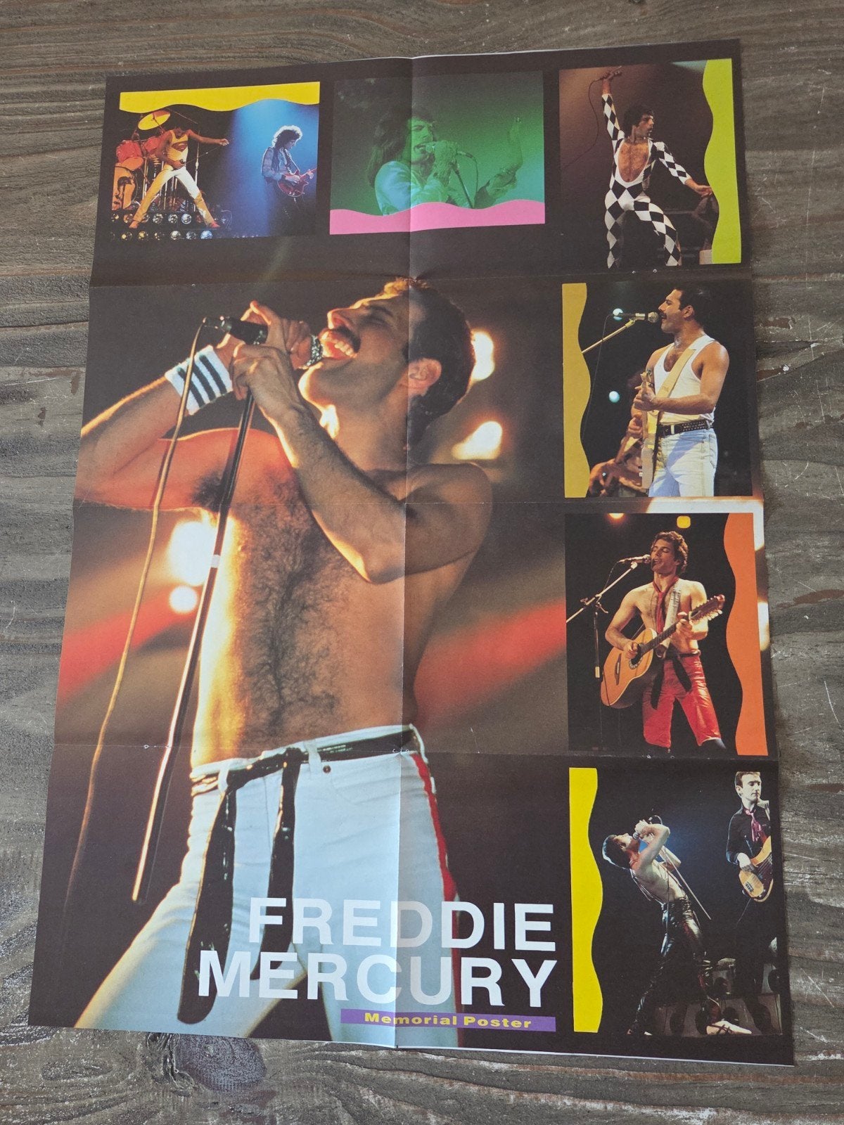 Freddie Mercury Memorial Poster - Queen, Ophalen of Verzenden, Zo goed als nieuw, A1 t/m A3, Film en Tv