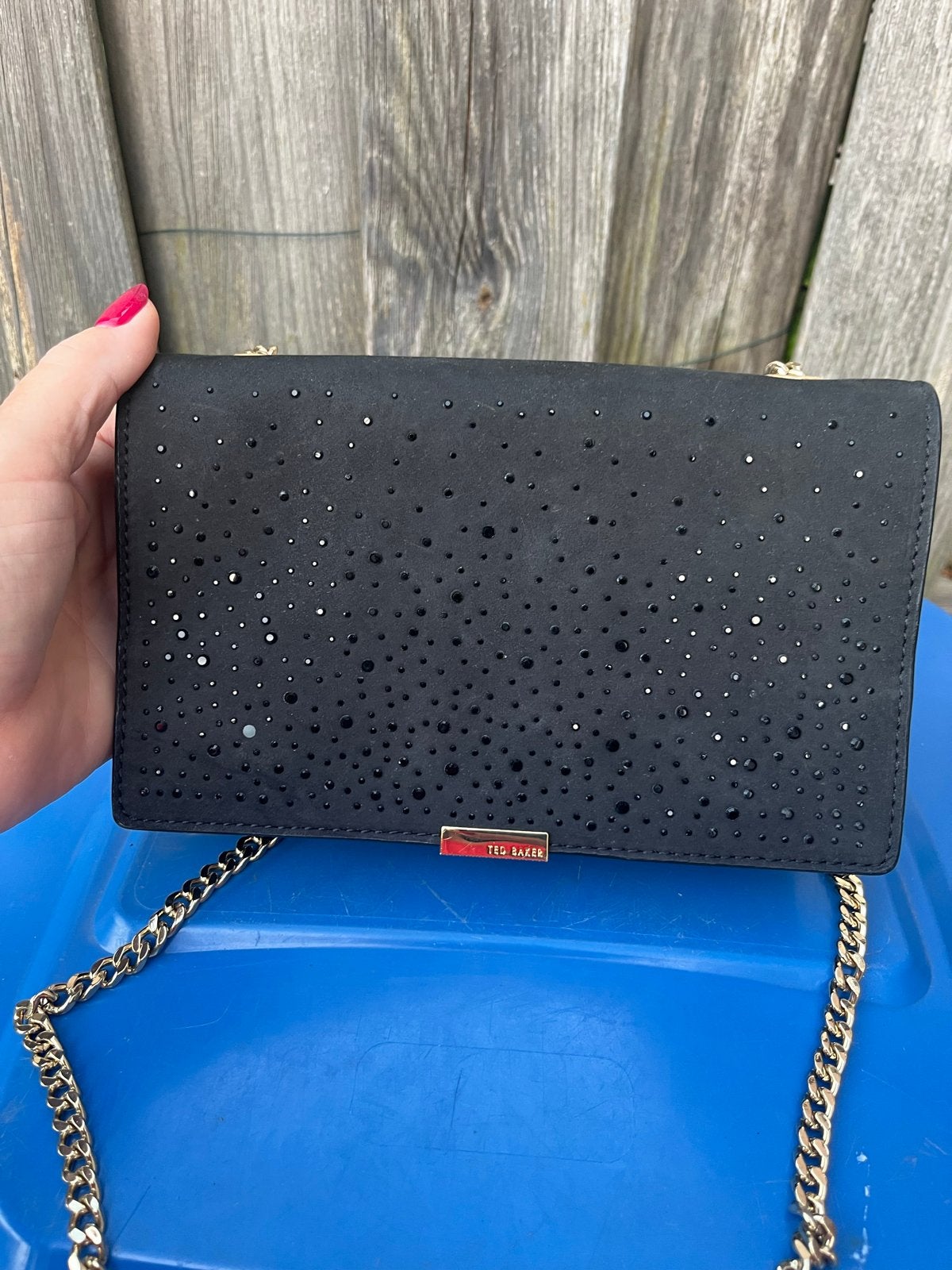 Ted Baker tas zwart met steentjes, Ophalen of Verzenden, Nieuw, Zwart, Schoudertasje