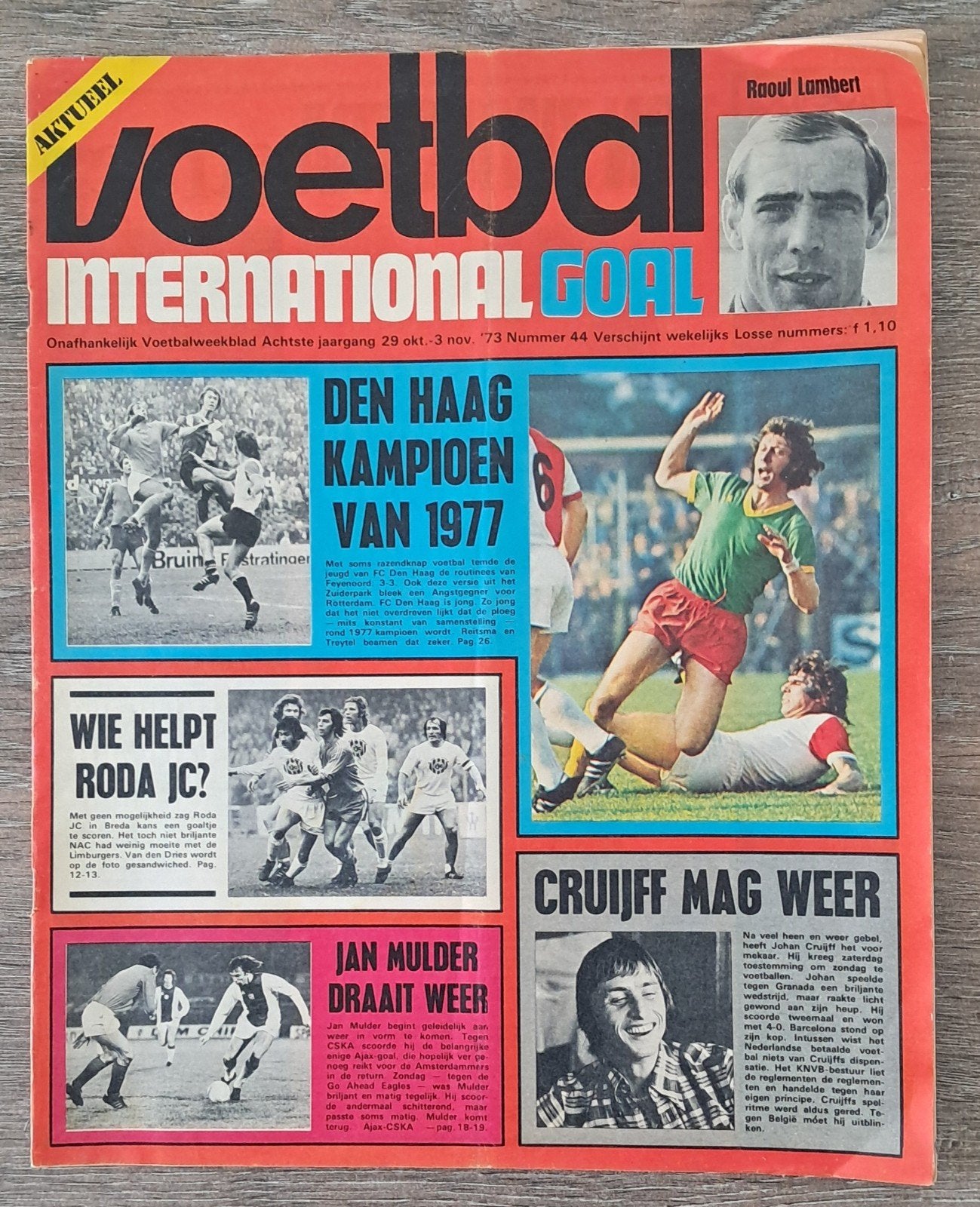 Voetbal International Goal - Cruijff Mag Weer (1973), Verzamelen, Sportartikelen en Voetbal, Ophalen of Verzenden, Ajax