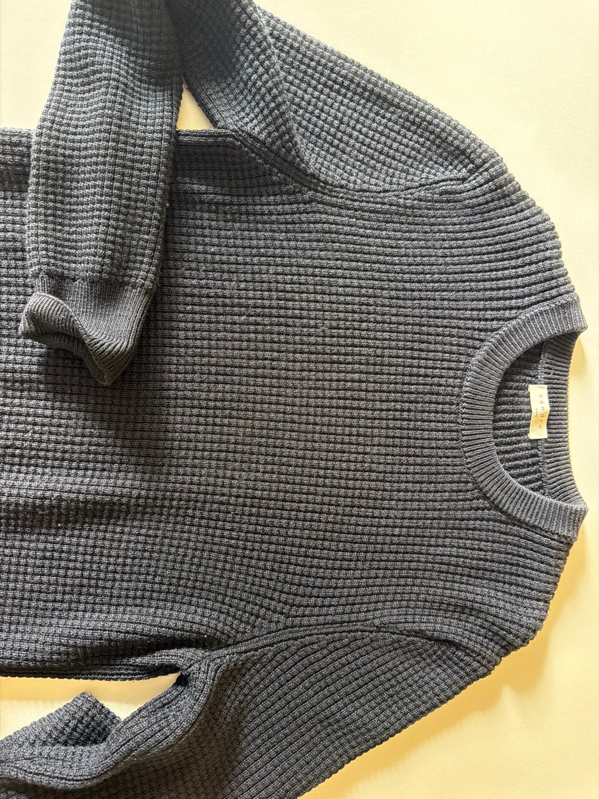 Sandro Paris Wollen Trui - Donkerblauw, Maat xxl, Ophalen of Verzenden, Zo goed als nieuw, Maat 46/48 (XL) of groter, Blauw