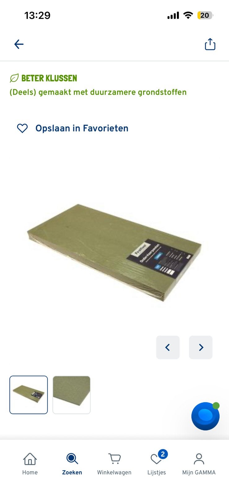 Laminaat ondervloer Firstfloor Isoline, Ophalen, Overige materialen, 30 cm of meer, 50 tot 150 cm