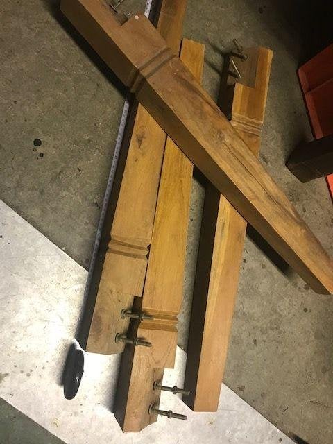 poten 4 x poot tafel tafelpoot, Ophalen, Gebruikt, Overige typen, Eiken