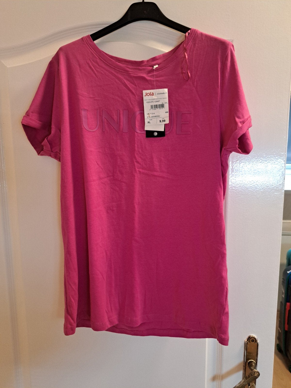 Roze T-shirt met 'UNIQUE' opdruk - Maat XL, City Life, Maat 46/48 (XL) of groter, Nieuw, Ophalen of Verzenden