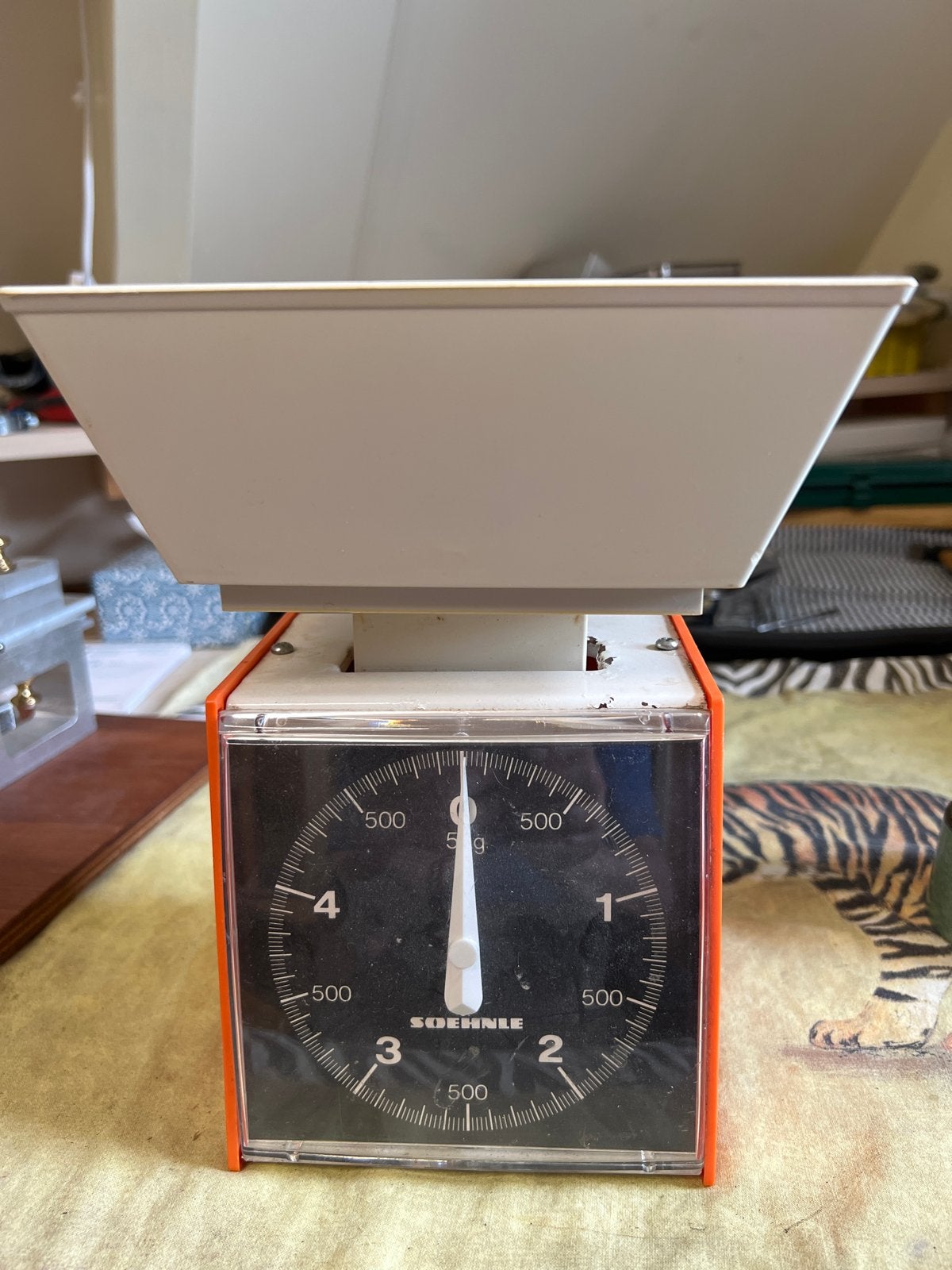 Vintage Soehnle Keukenweegschaal - Oranje/Wit, Ophalen of Verzenden, Gebruikt