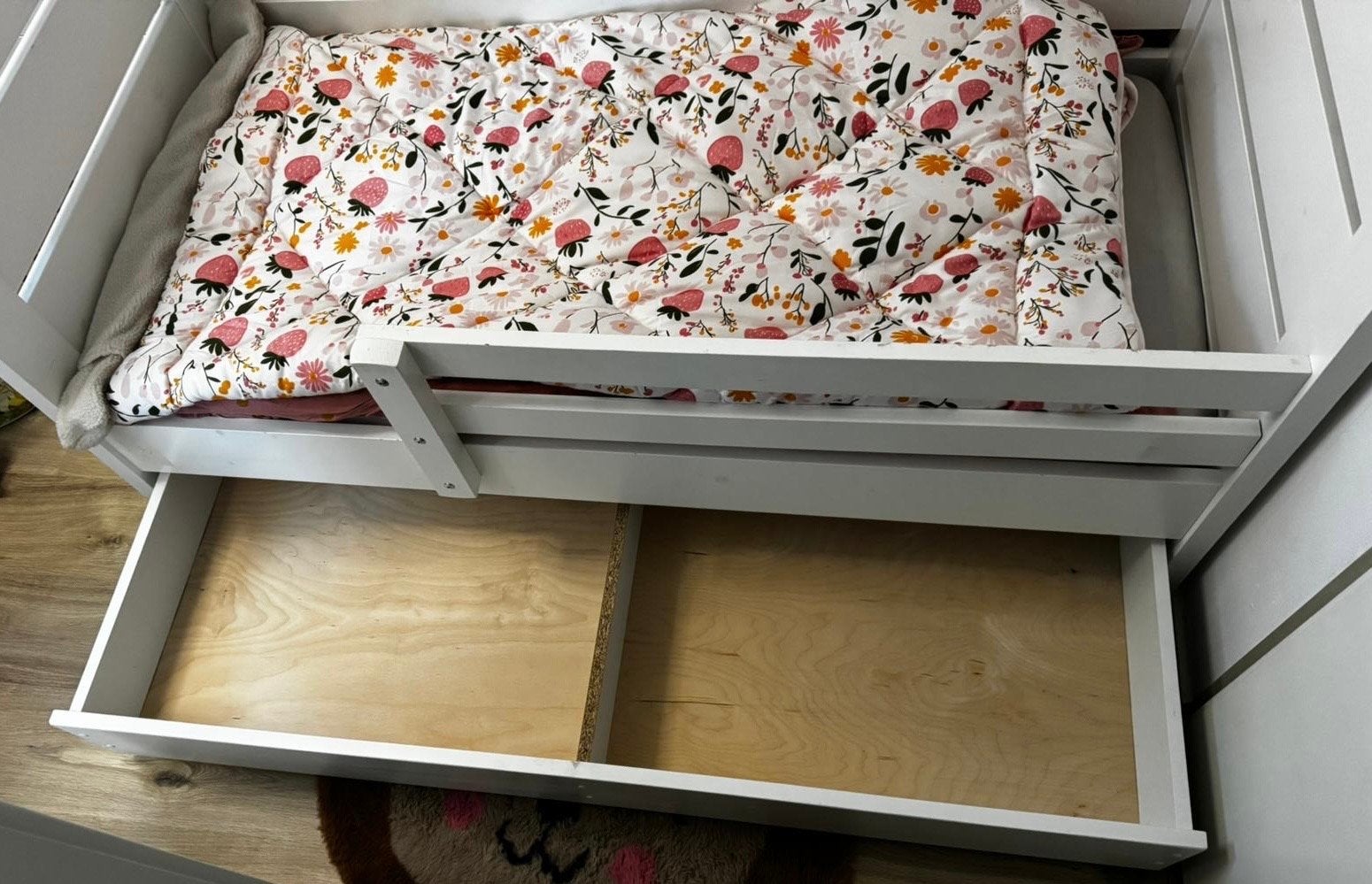 Peuterbed met matras en onderschuiflade - Zo goed als nieuw, Ophalen, 70 tot 85 cm, 140 tot 160 cm, Zo goed als nieuw