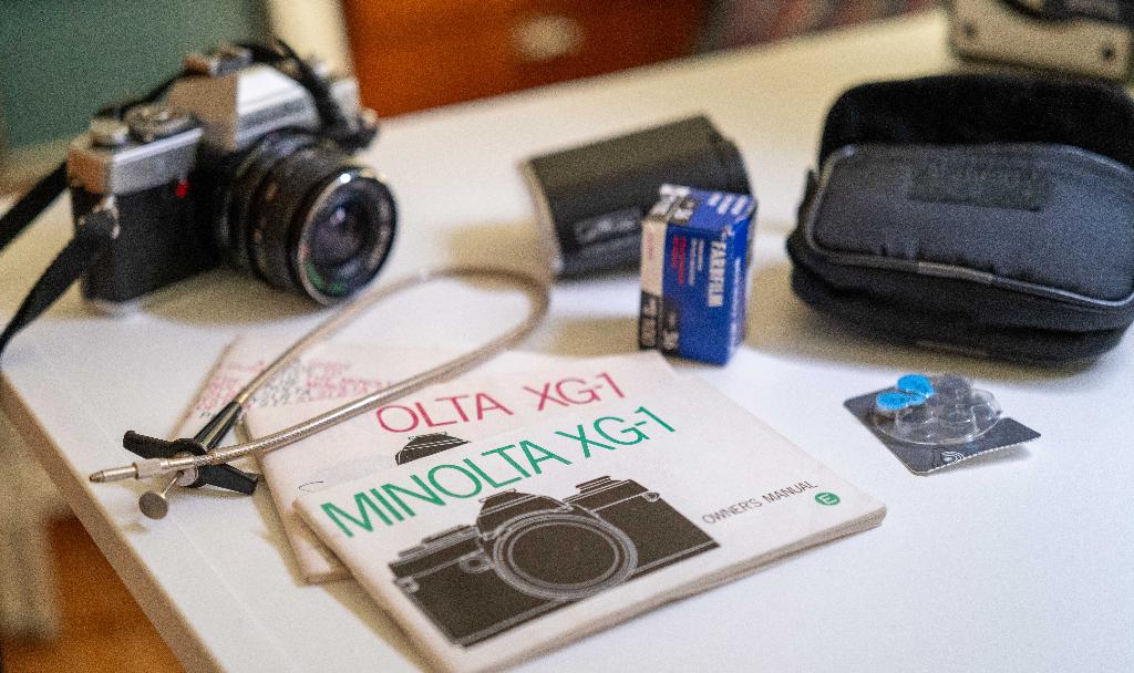 Minolta XG1 met toebehoren, Audio, Tv en Foto, Fotocamera's Analoog, Ophalen of Verzenden, Zo goed als nieuw, Spiegelreflex, Minolta