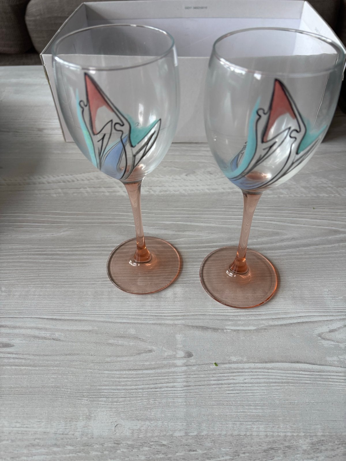 Set van 4 wijnglazen met uniek design, Ophalen of Verzenden