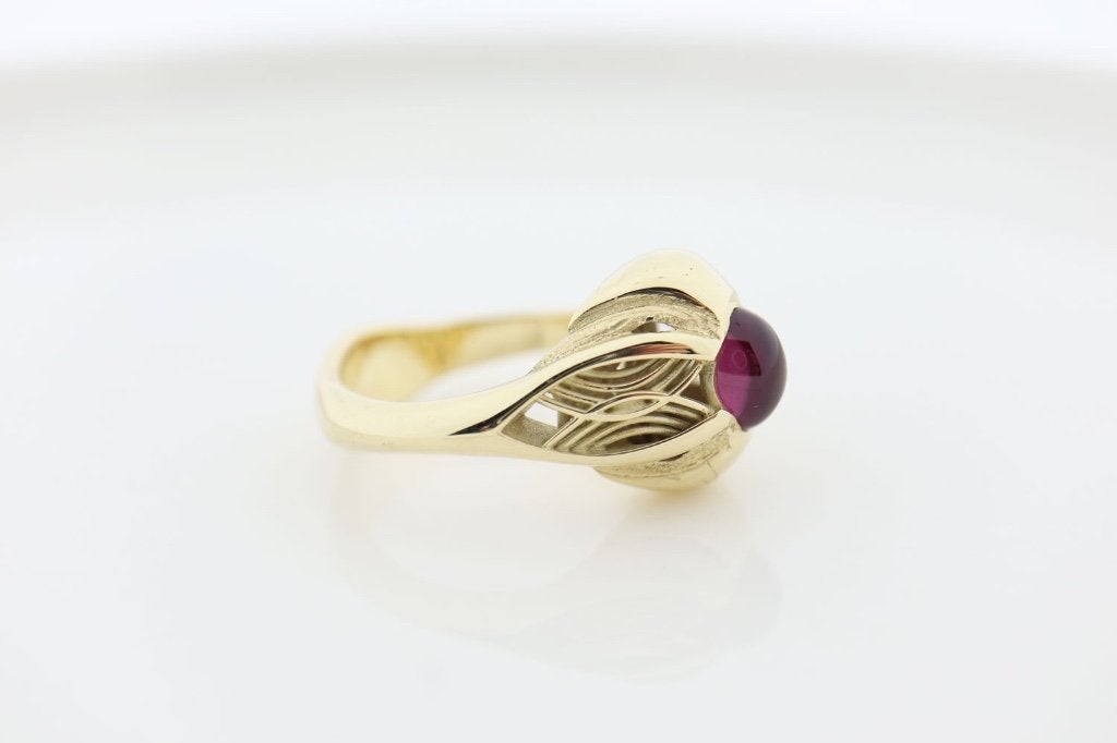 14 Karaat Vintage Gouden Ring, Mokieno, Ophalen of Verzenden, Zo goed als nieuw, 17 tot 18
