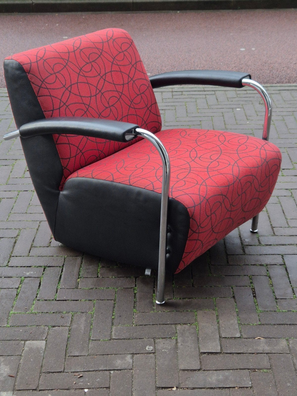 Leolux Scylla fauteuil design klassieker stof leer combinati, Huis en Inrichting, Ophalen, Gebruikt, Design, Leer