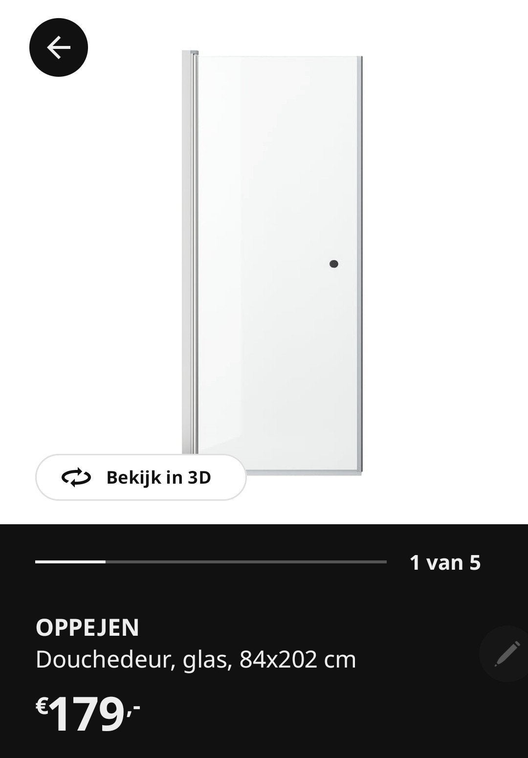 ikea oppejen douchedeur gratis ophalen, Overige typen, Minder dan 100 cm, 25 tot 50 cm, 50 tot 100 cm