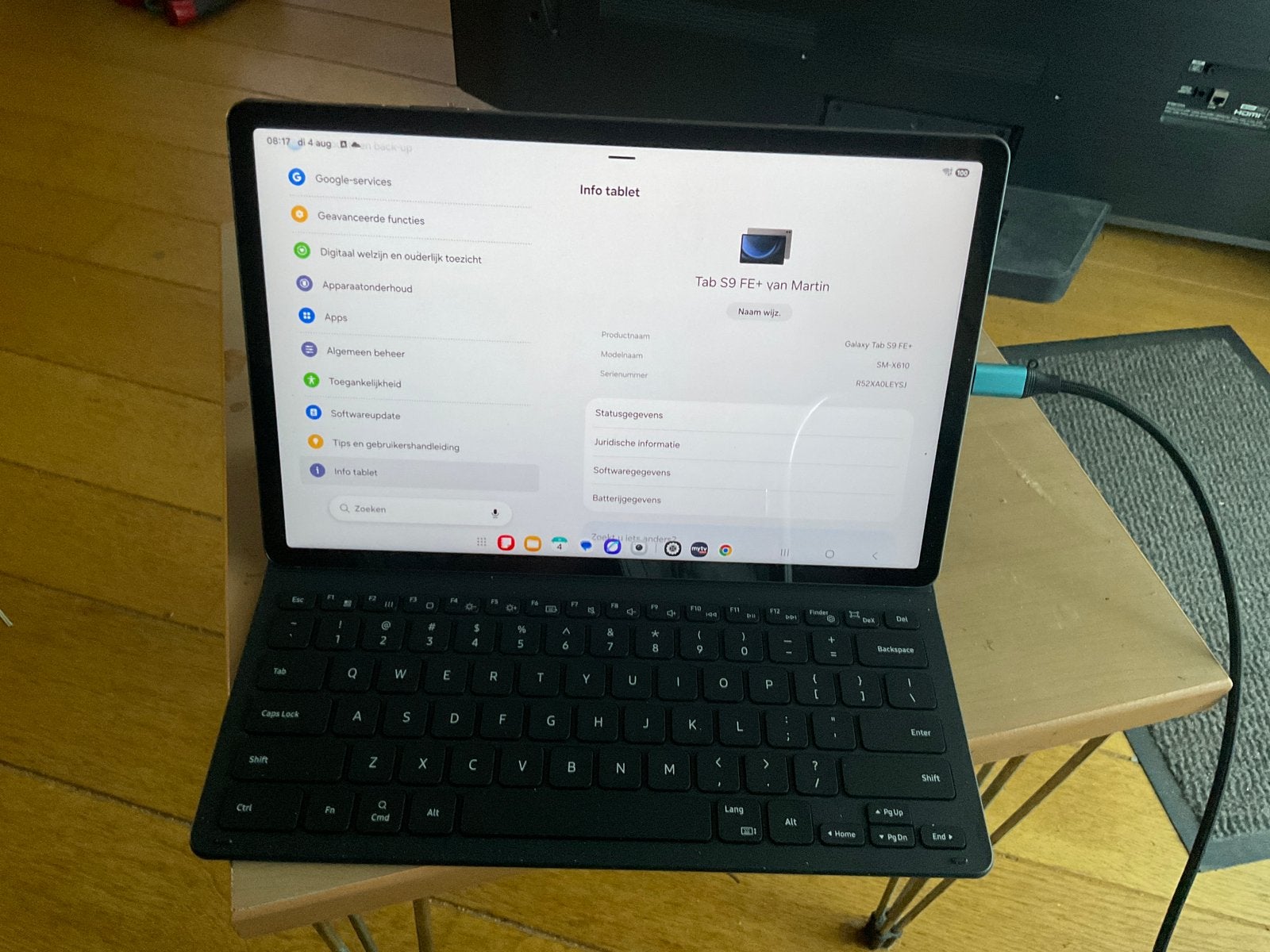 Te koop samsung TAB S9 FE+ met origeneel keypad, Computers en Software, Android Tablets, Ophalen, Zo goed als nieuw, 11 inch