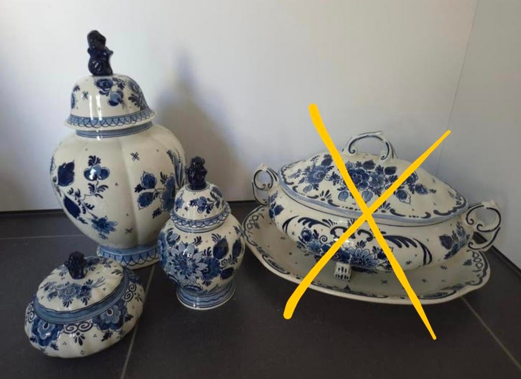 Mooie complete set van Royal Goedewaagen Delft blauw, Antiek en Kunst, Ophalen of Verzenden