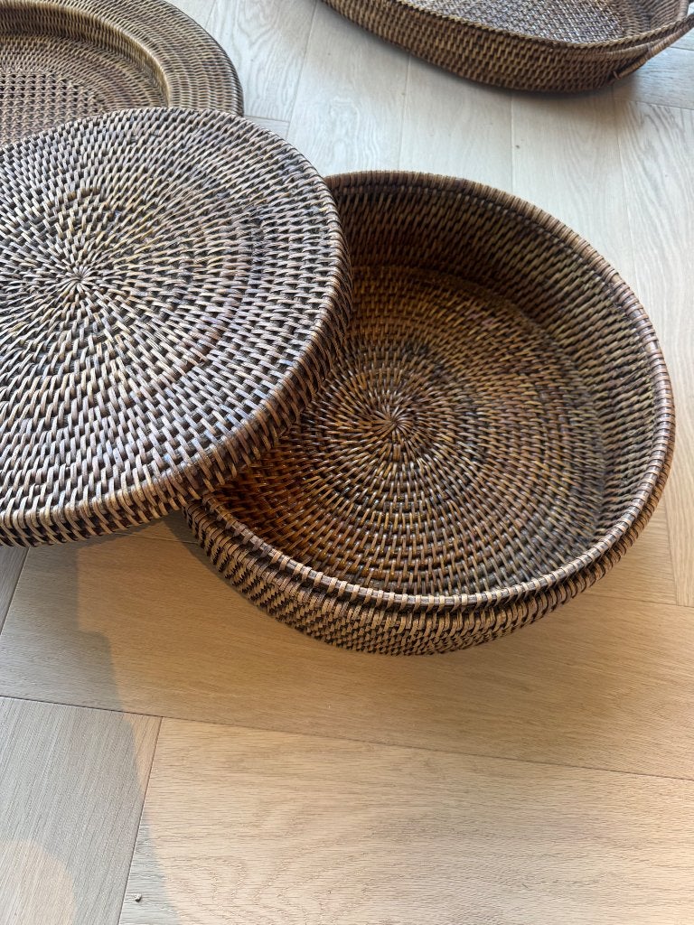 mand, Huis en Inrichting, Ophalen of Verzenden, Gebruikt, Rond, Riet