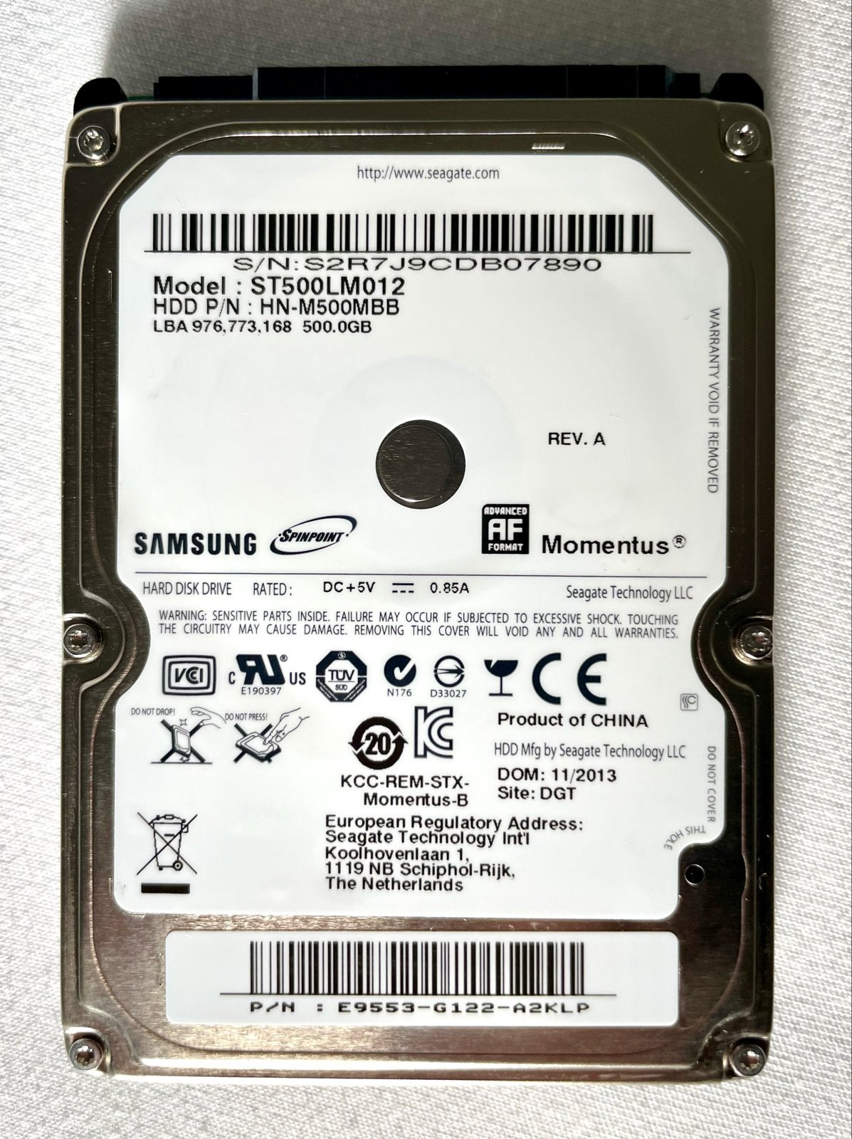 Samsung 2.5“ 500GB HDD SATA - harde schijf, Intern, Gebruikt, Ophalen of Verzenden, Laptop