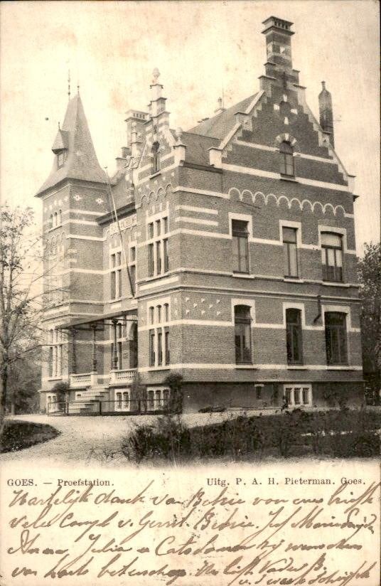 Goes - Proefstation - Voorgevel, Ophalen of Verzenden, Voor 1920, Gelopen, Zeeland