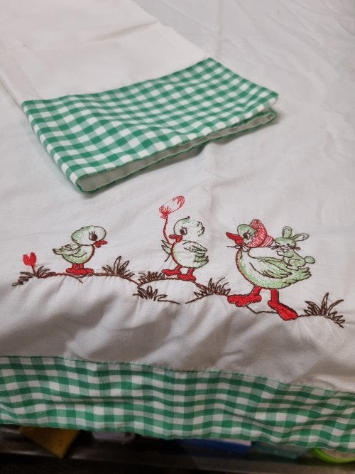 lakenset baby vintage geborduurde vogels, Ophalen of Verzenden, 'T Olde Gre-j, Info@toldegrej.nl, Endepoelstraat 20f Didam