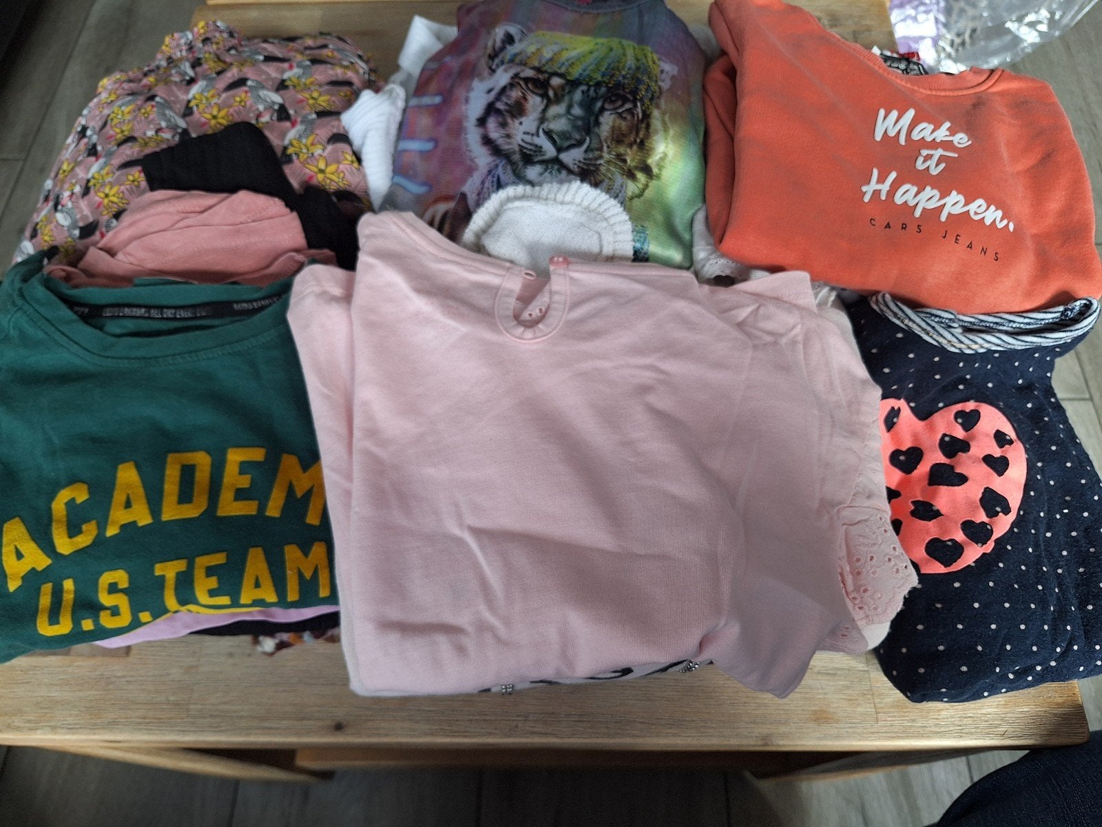 Meiden kledingpakket maat 116 shirts /truien, Ophalen of Verzenden, Gebruikt, Meisje, Setje