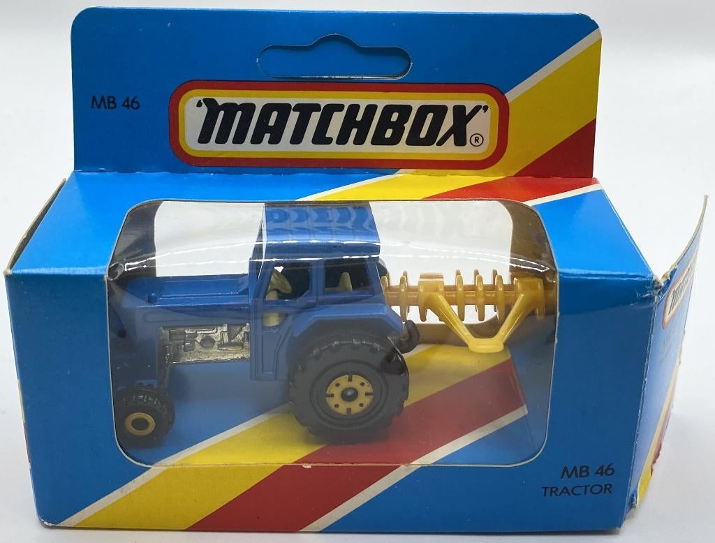 Matchbox 46F-14 Ford tractor blauw, Hobby en Vrije tijd, Ophalen of Verzenden, Zo goed als nieuw, Tractor of Landbouw