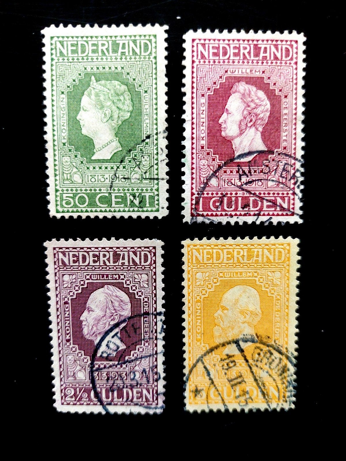 Jubileumzegels 1913 gebruikt., Ophalen of Verzenden, T/m 1940, Gestempeld
