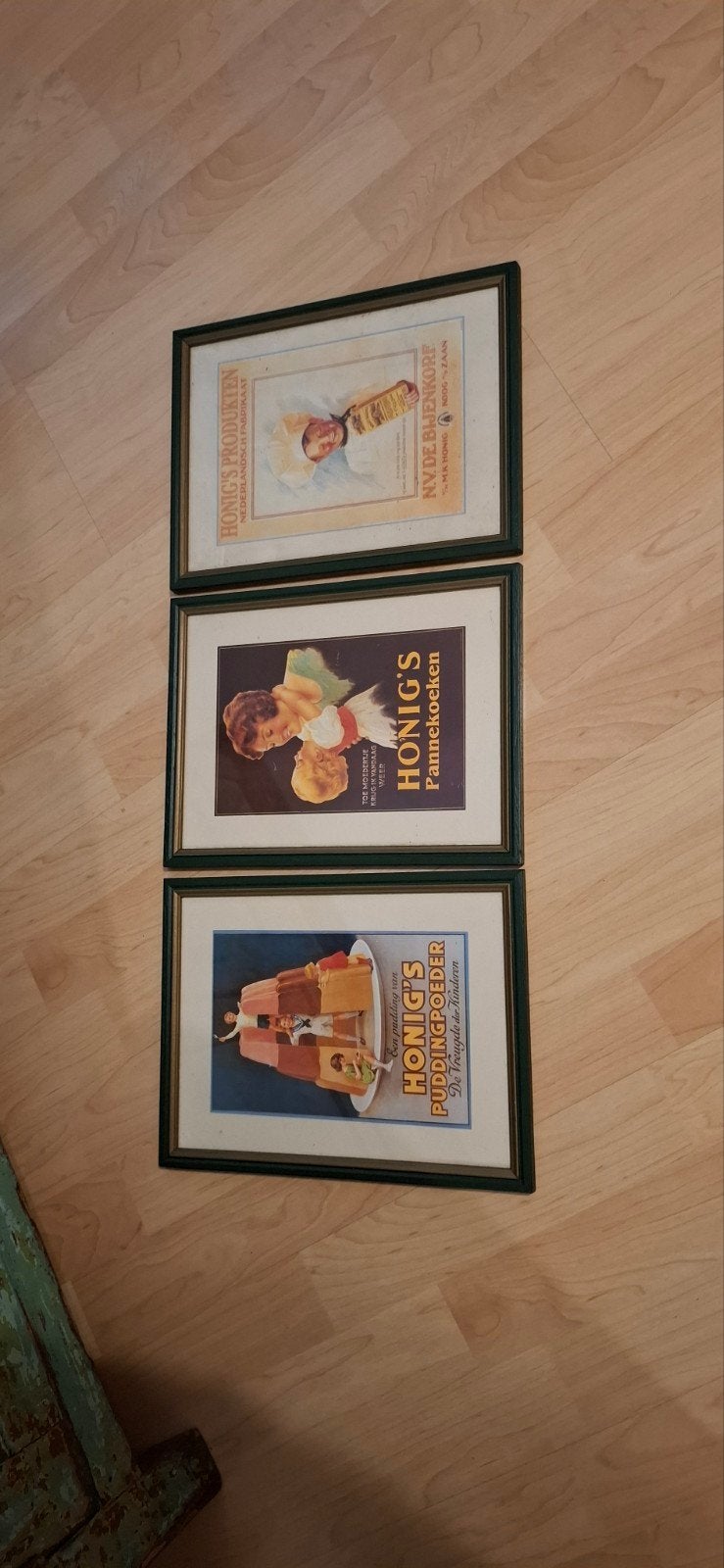 Schilerij : 3 Vintage Honig Reclame, Ophalen, Gebruikt, Reclamebord