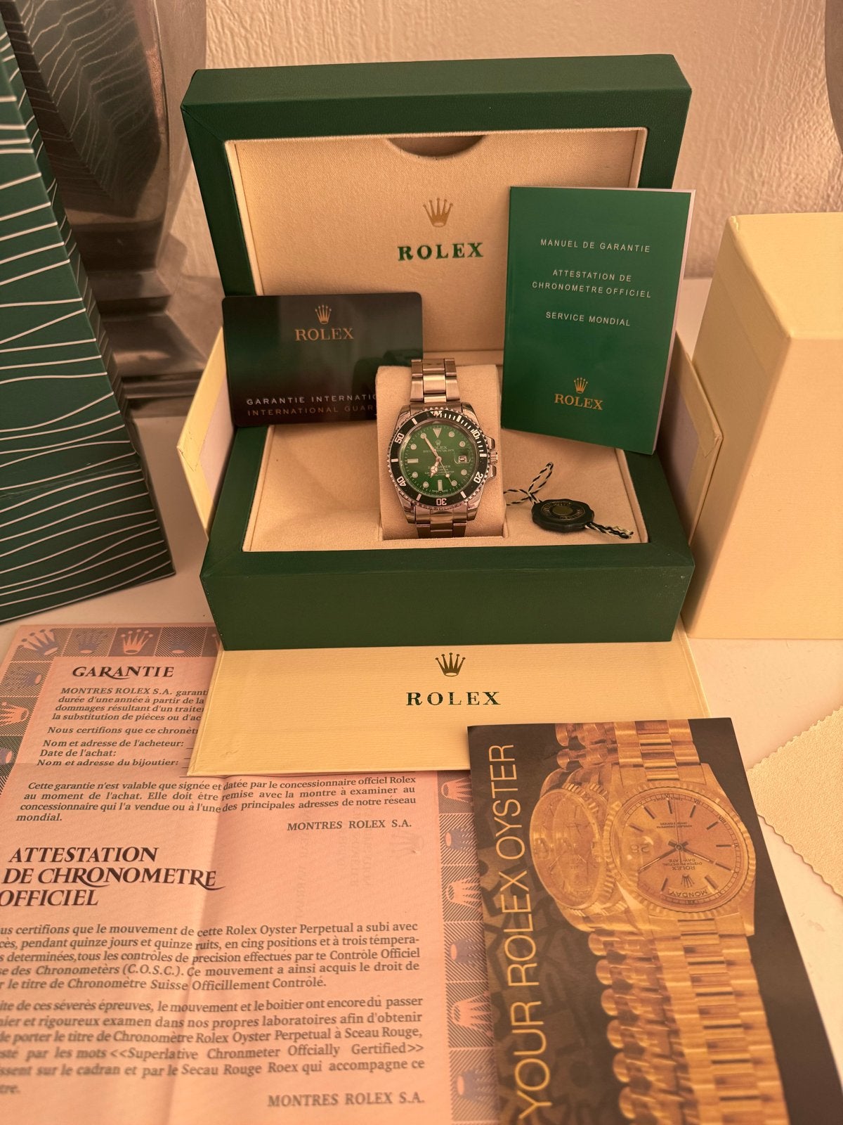 Rolex Submariner Date Groene Wijzerplaat (Hulk), Ophalen, Staal, Polshorloge, Zo goed als nieuw