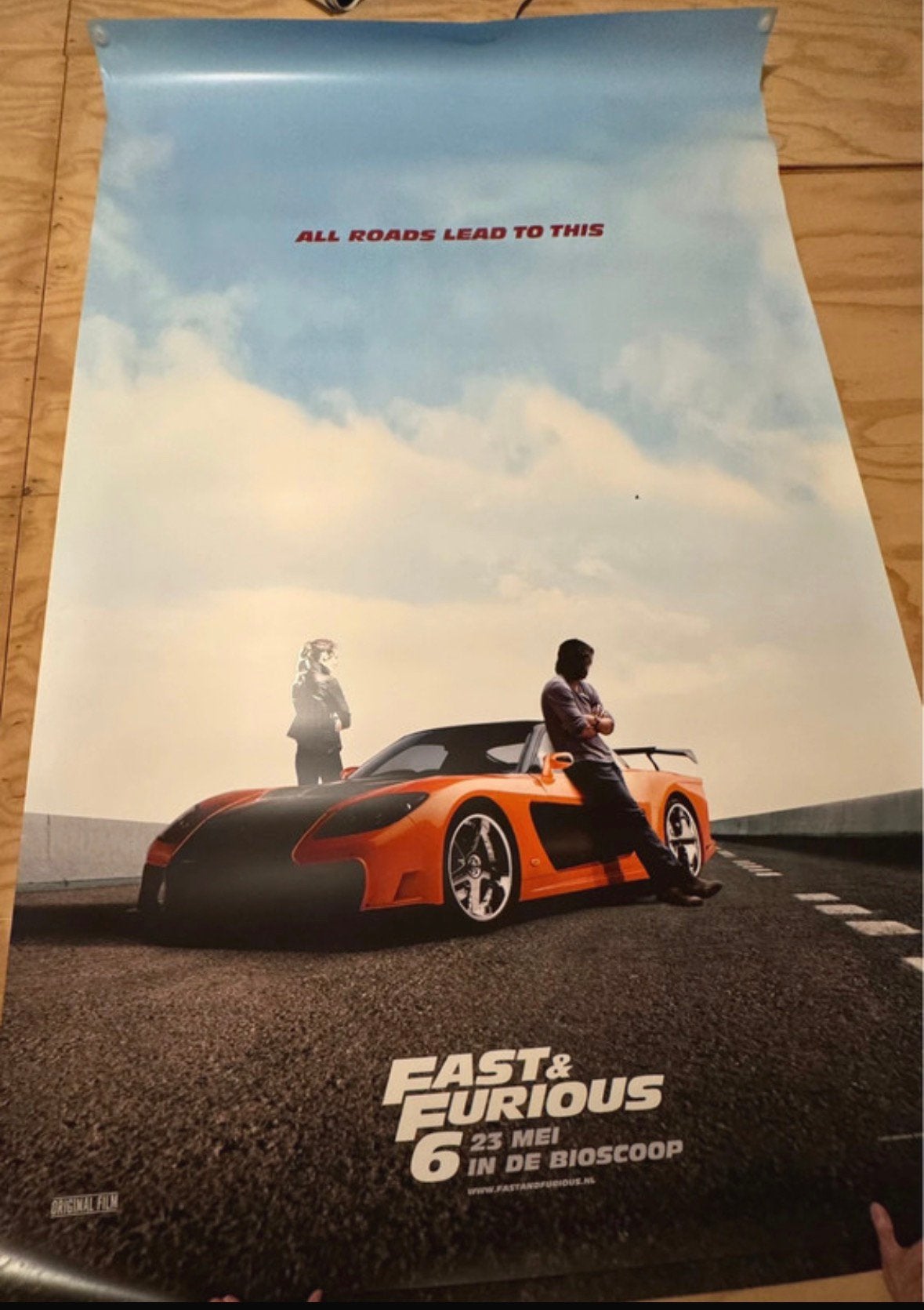 Fast & furious 6 bioscoopposter XXL (153 cm x 246cm), Ophalen, Zo goed als nieuw, Deurposter of groter, Film en Tv
