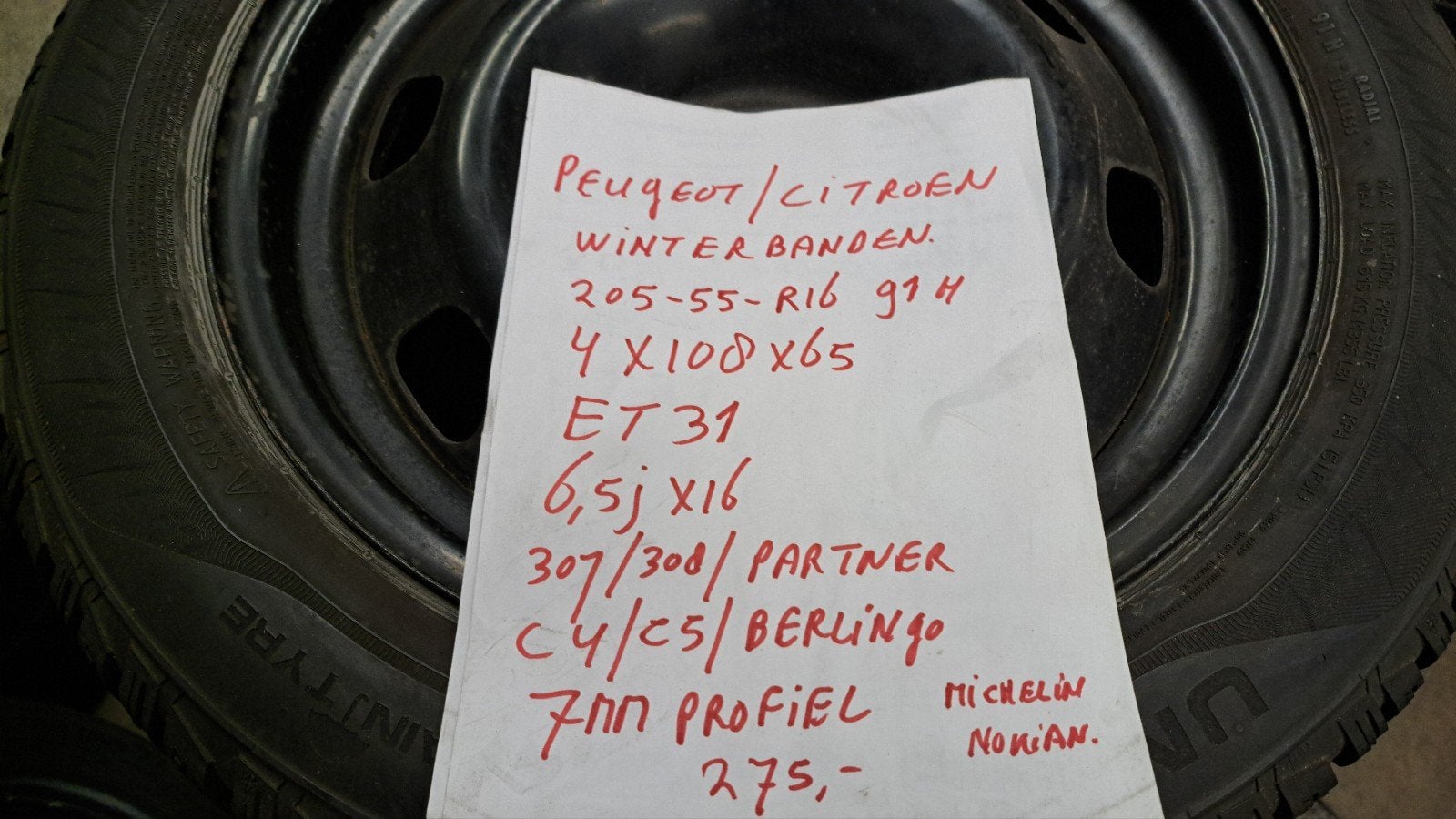Peugeot Citroen winterbanden 205 55 16, Gebruikt, 16 inch, Personenwagen, Ophalen