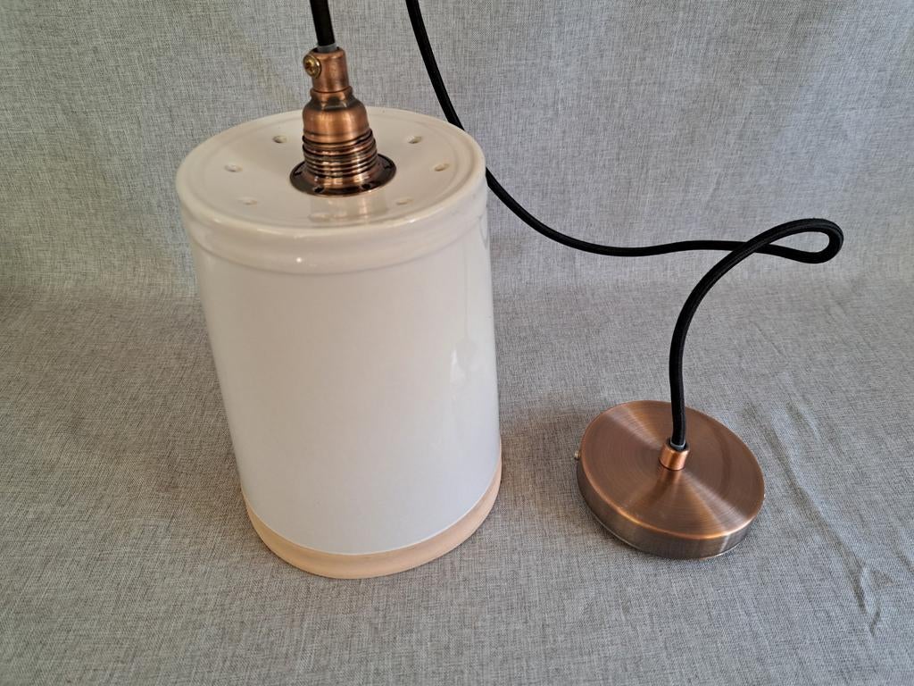 Zara Home Witte Keramische Hanglamp, Ophalen of Verzenden, Zo goed als nieuw, Overige materialen, Modern, Scandinavisch, Minimalistisch