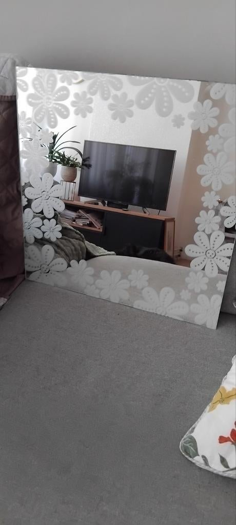 Leuke spiegel met bloemen, Huis en Inrichting, Haarden, Ophalen of Verzenden, Zo goed als nieuw, Vrijstaande haard, Elektrische haard