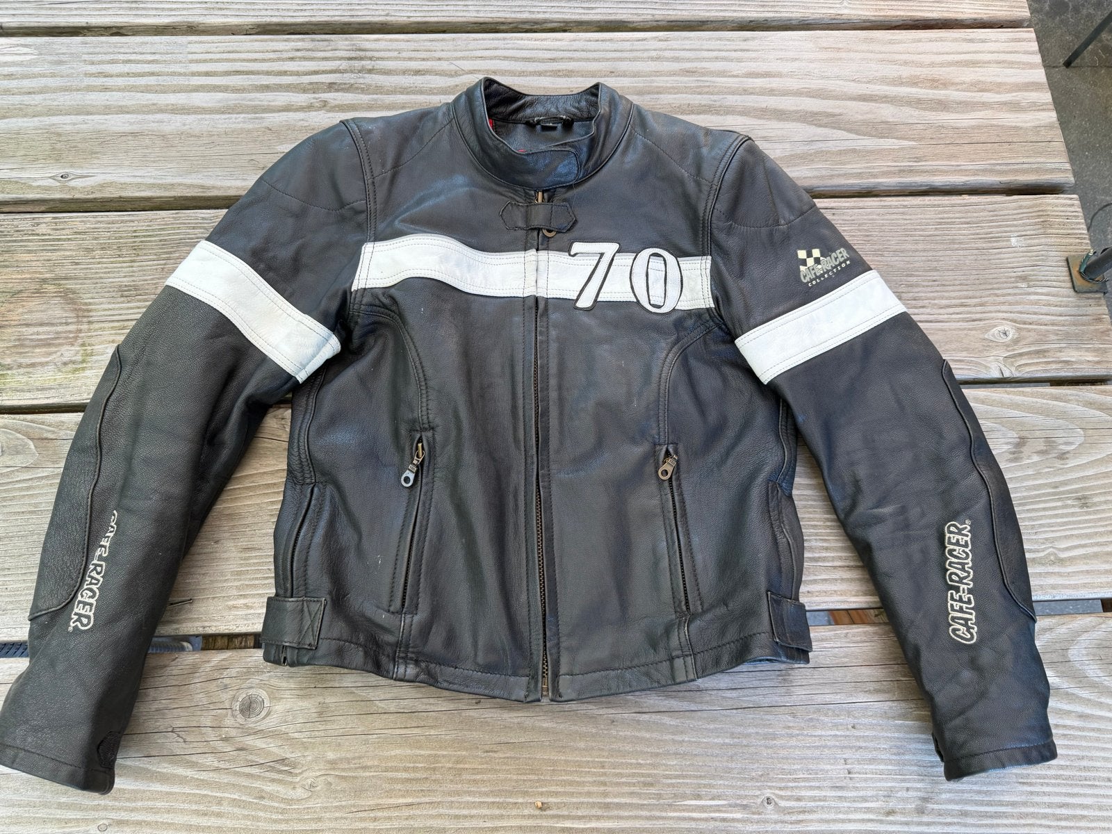Cafe-Racer Leren Motorjas Maat 42, Ophalen of Verzenden, Tweedehands, Heren, Jas | leer