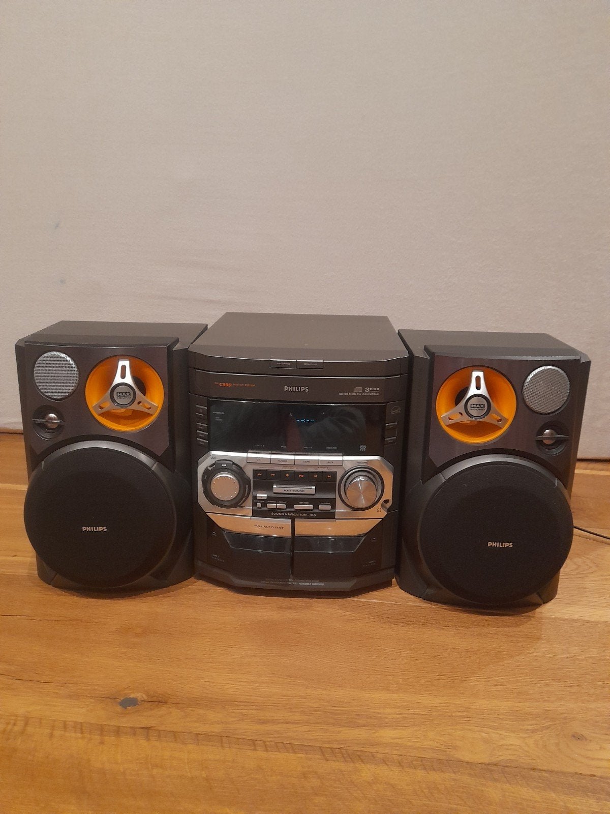 Philips radio met speakers, Philips, Gebruikt, Cassettedeck, Losse componenten