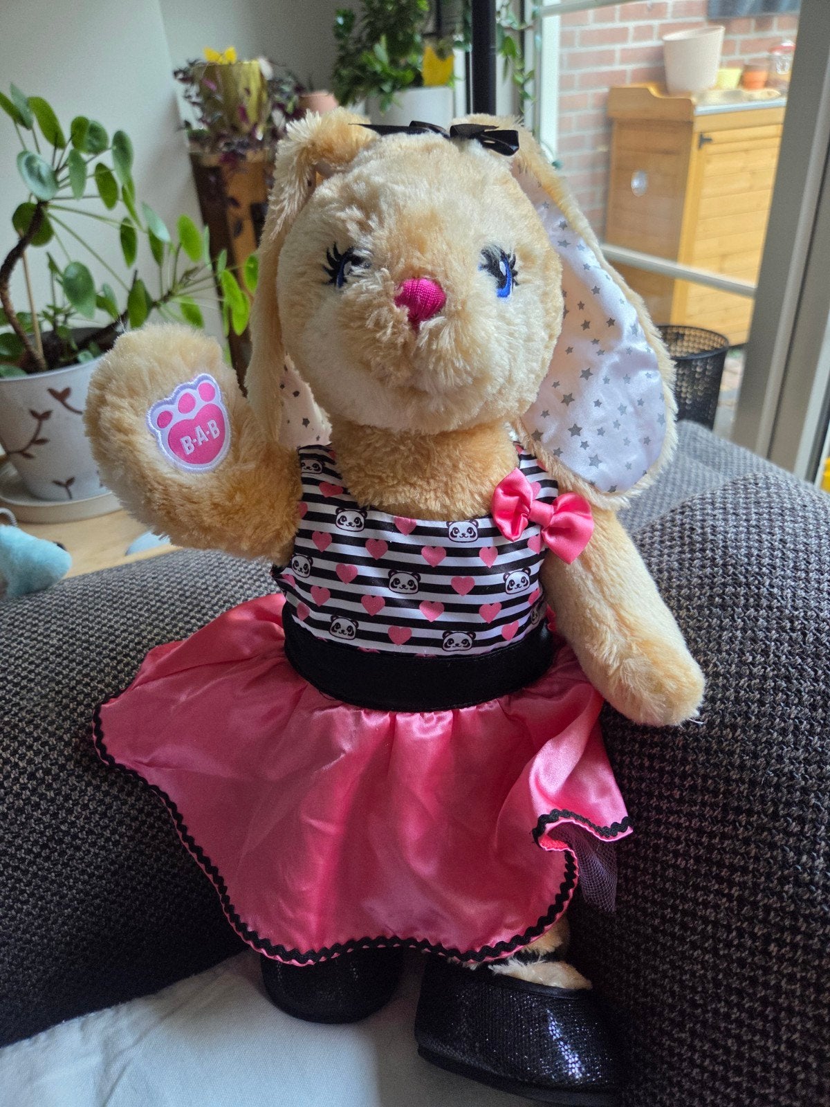Build-A-Bear Jointed Bunny Silver Star Ears & Feet Konijn, Konijn, Ophalen of Verzenden, Zo goed als nieuw, Middelgroot (20 tot 80 cm)
