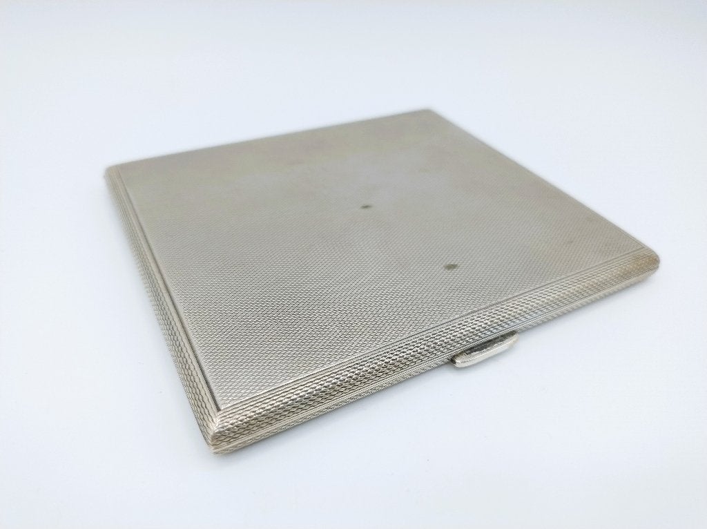 Zware zilveren sigaretten case, D. Aubert, Den Haag, 1969, Antiek en Kunst, Verzenden, Zilver